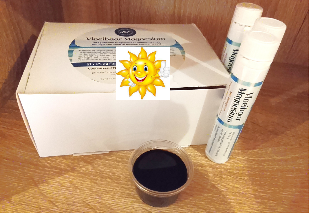 Magnesium bisglycinaat vloeibaar met zwarte bes smaak in een handig buisje van 25 ml om mee te nemen voor onderweg. Massagepraktijk Herma in Harfsen - In je hum met magnesium in Harfsen bij Lochem in de Achterhoek