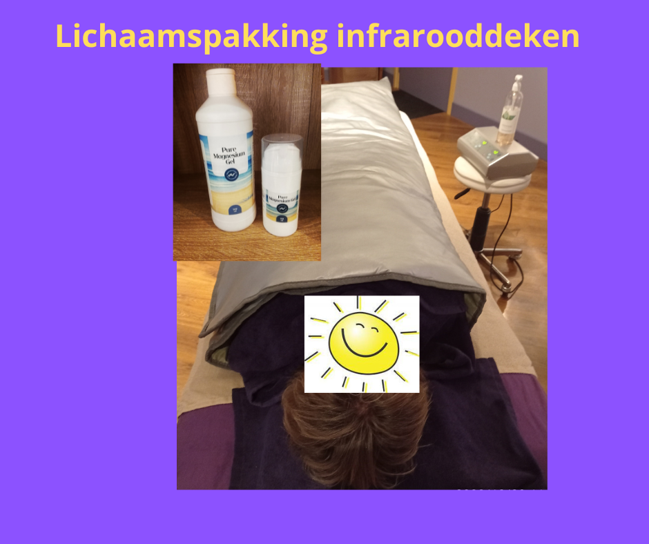 Lichaamspakking in infrarooddeken met Magnesiumgel bij Massagepraktijk Herma in Harfsen bij Lochem in de Achterhoek